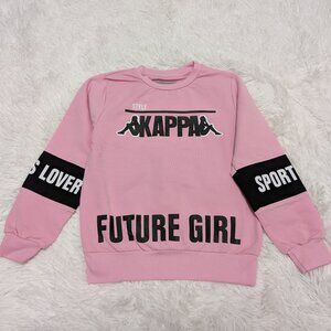 Kappa Girls Pink Crew Neck Pullover Loopknit Long Sleeve Sweatshirt NWOT
